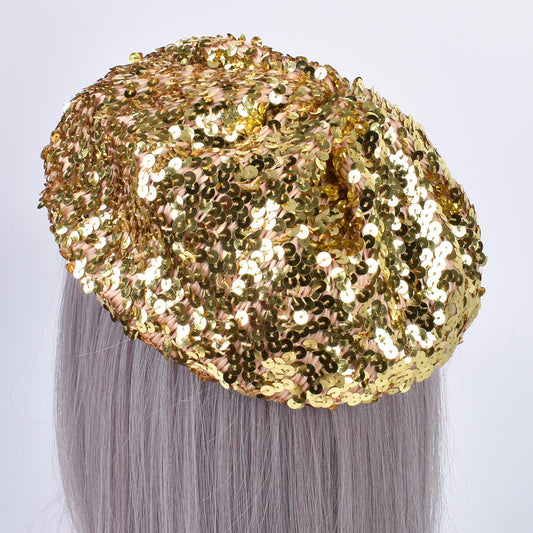 Beret with sequins accept custom with shiny color mardi gras