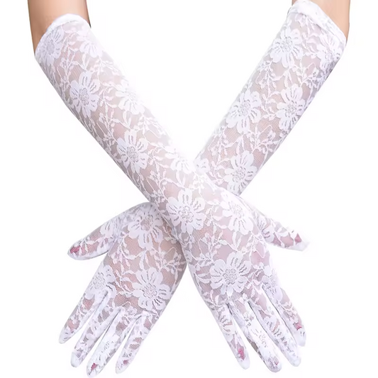 Flower Jacquard Lace Gloves Women Wedding Party